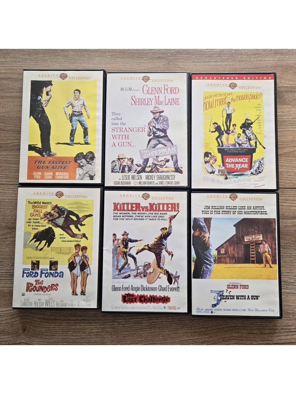 Glenn Ford 6-DVD Lot Warner Archive Fastest Gun Alive Sheepman Western Classics